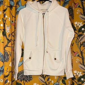 J. Crew Cream Zip-Up Hoodie